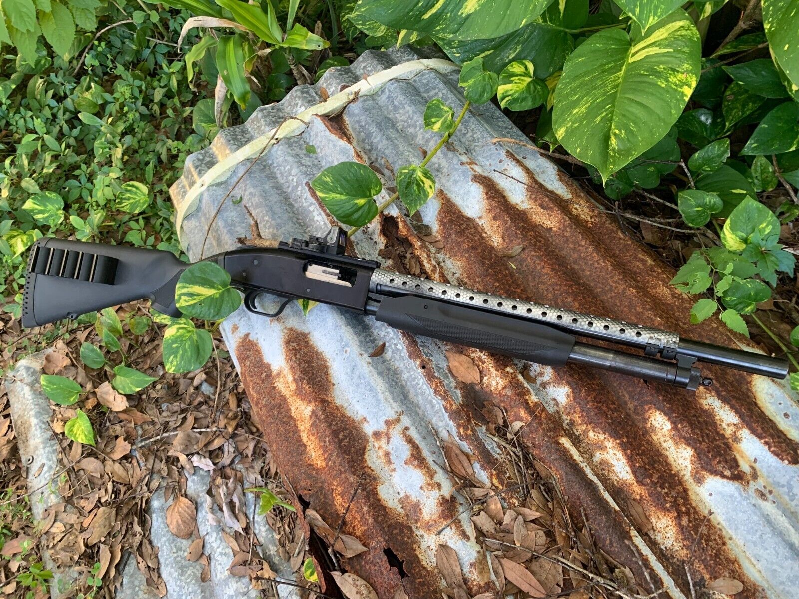 Custom MARINECOAT SILVER GRID HAWK 982 Heat Shield Shotgun-img-0